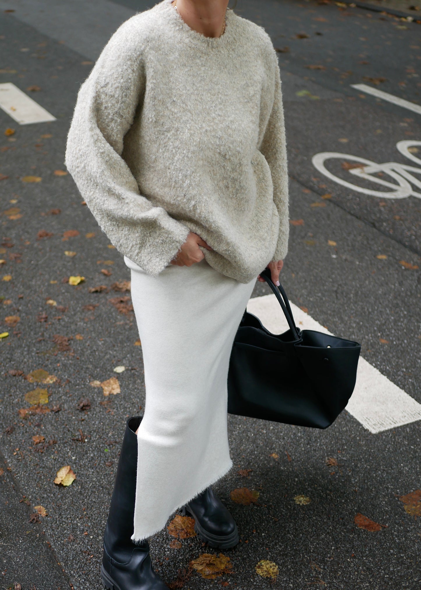 ‘POPPY‘ big knit pullover sand