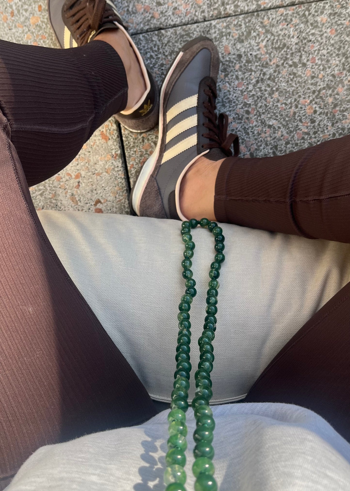 `PHONE PEARL CHAIN` green