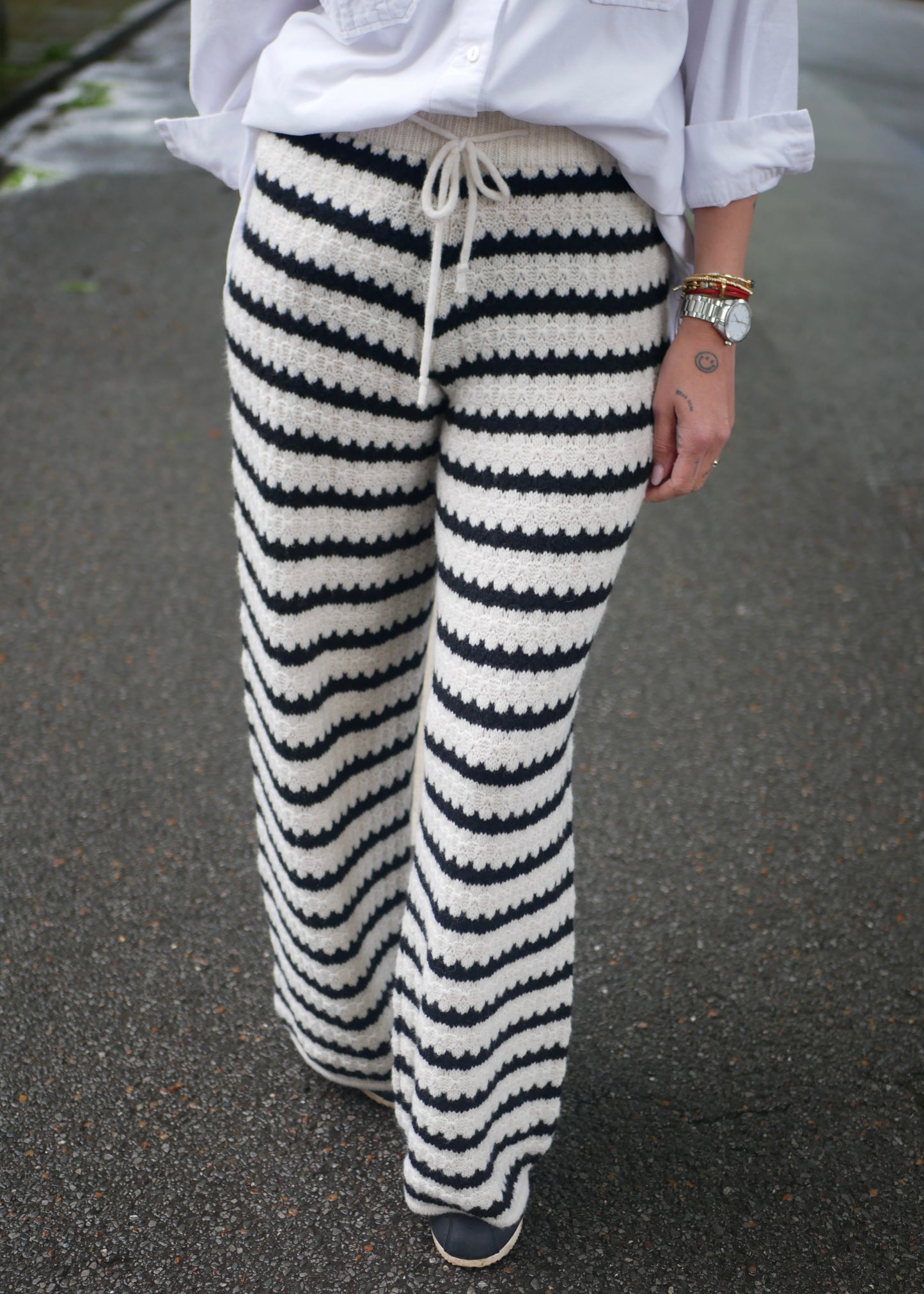 IBIZA Summer pants black/cream
