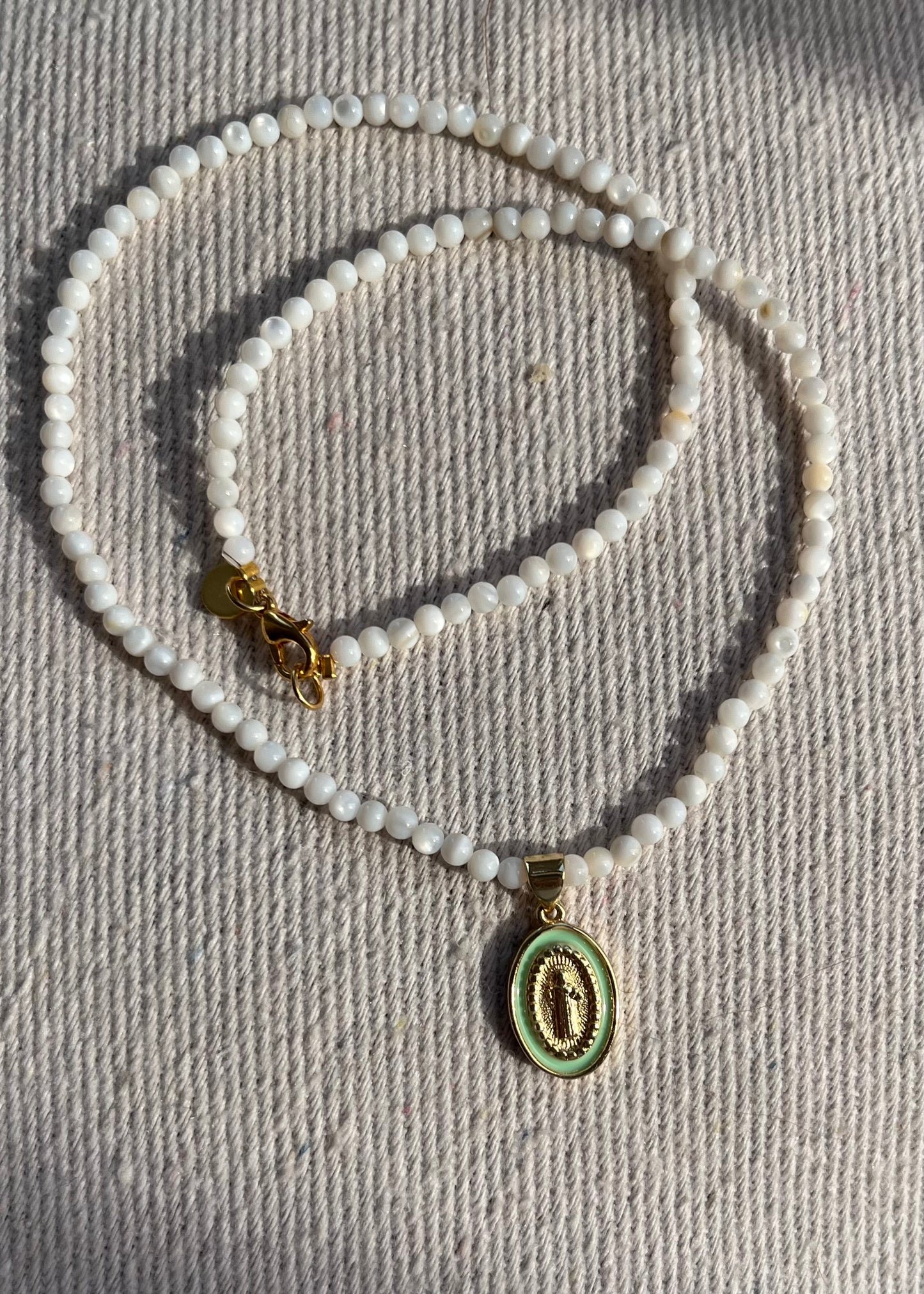 MOON STONE MEDAL Necklace