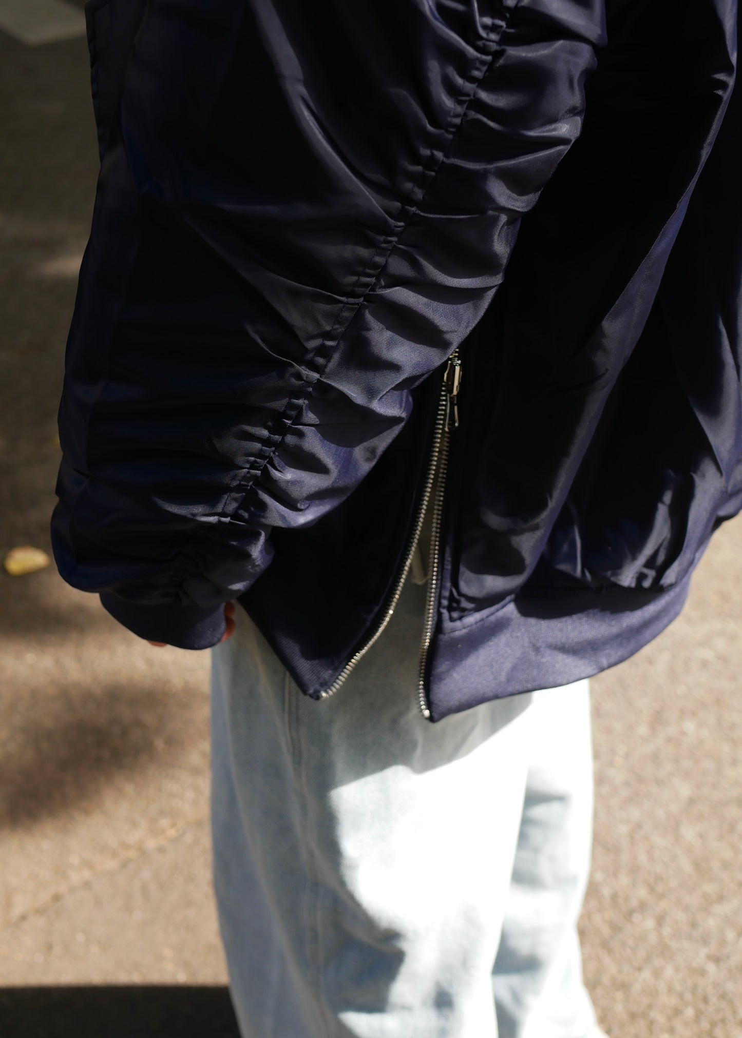 ‘TEDDY’ Classic Nylon Bomber Navy reversible
