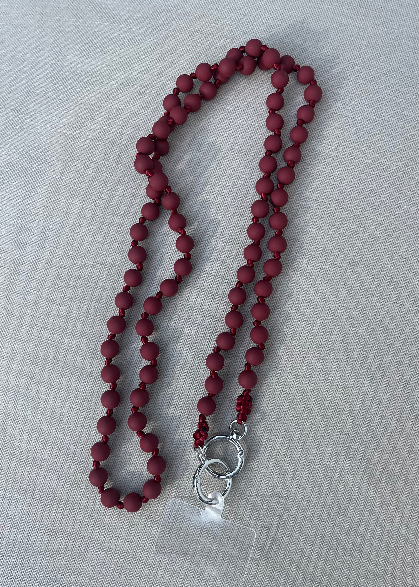 `PHONE PEARL CHAIN` red