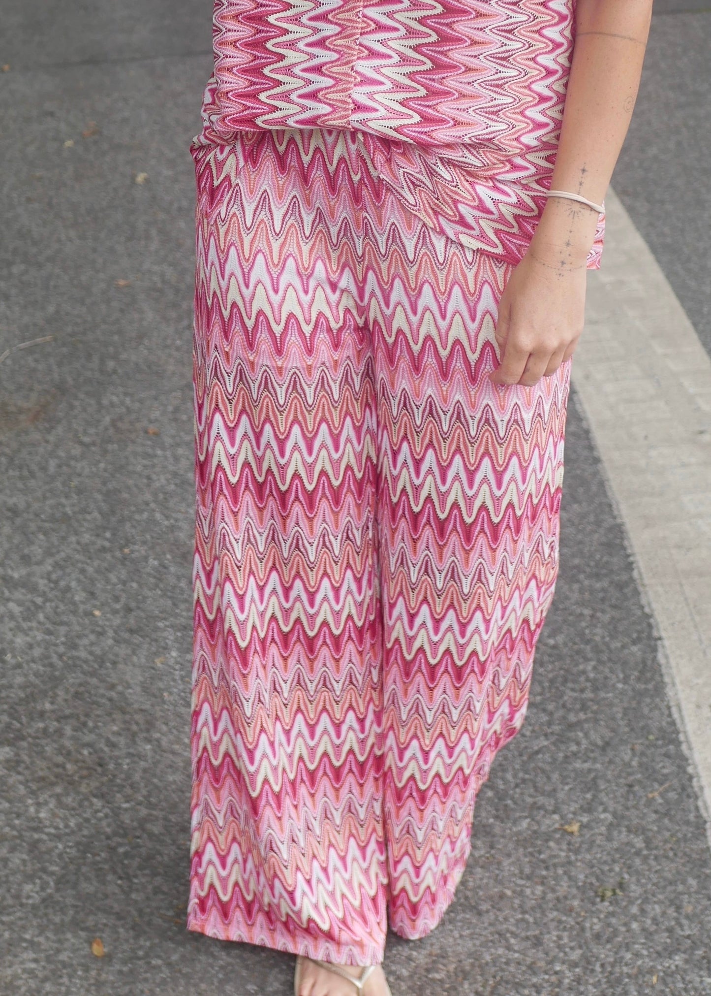 ‘CHEVRON’ crocheted pants sunrise