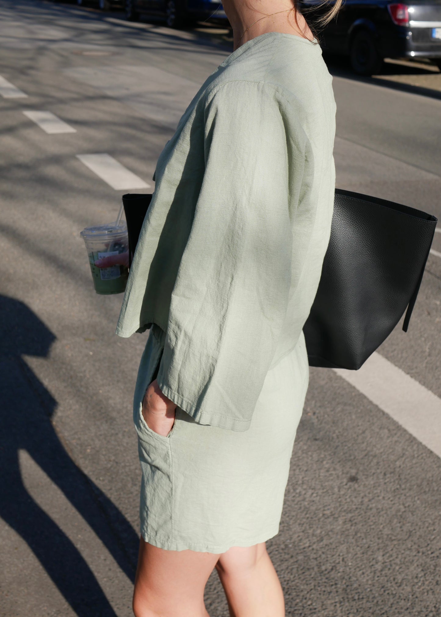 Soft olive linen blouse