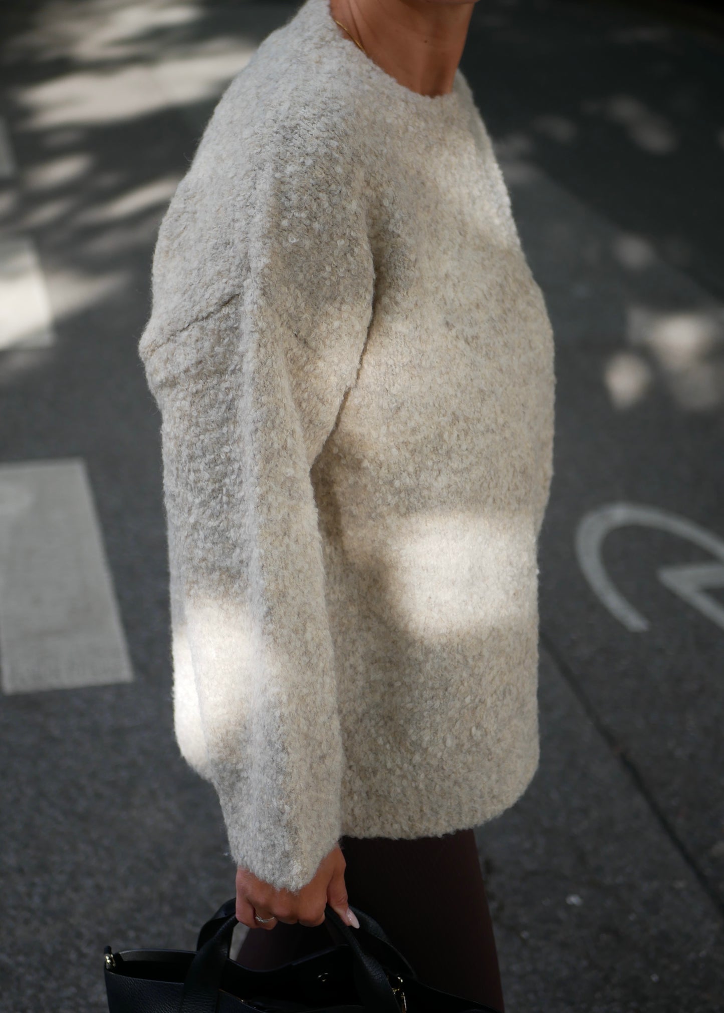 ‘POPPY‘ big knit pullover sand