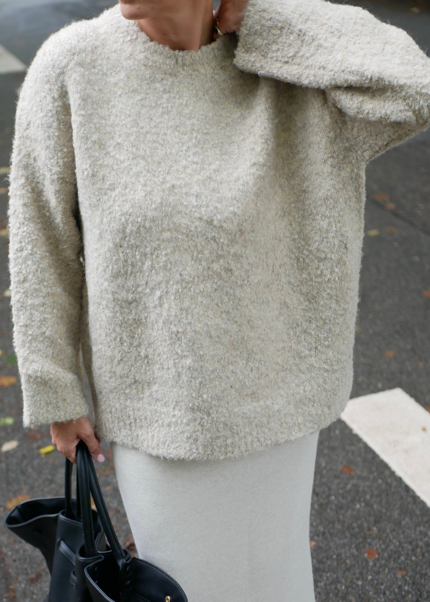 ‘POPPY‘ big knit pullover sand
