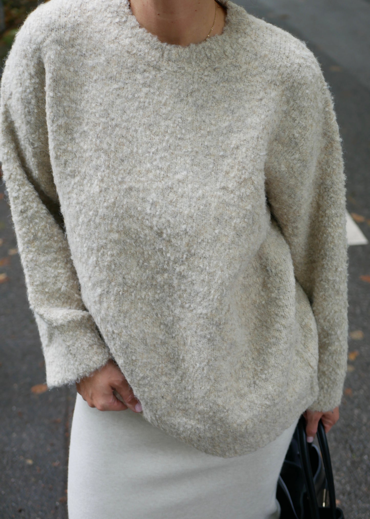 ‘POPPY‘ big knit pullover sand