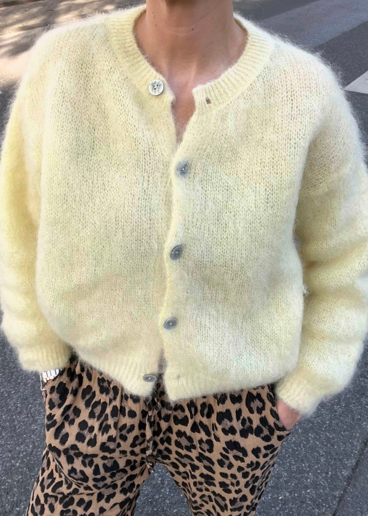 FLUFFY CARDIGAN butter yellow