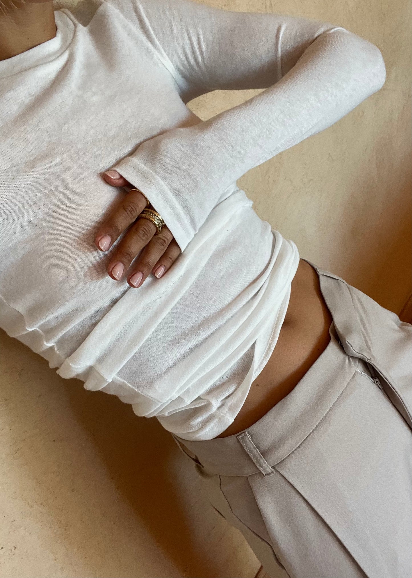 ‘JIL’ soft cotton Longsleeve white