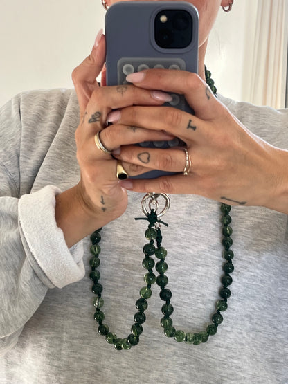 `PHONE PEARL CHAIN` green