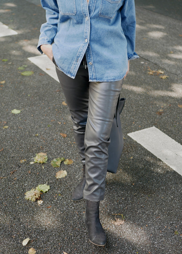 ‘LEATHER PANTS' (lookalike) dark gray