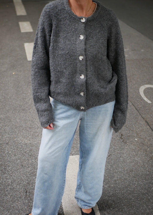 ‘POPPY‘ big knit Cardigan gray