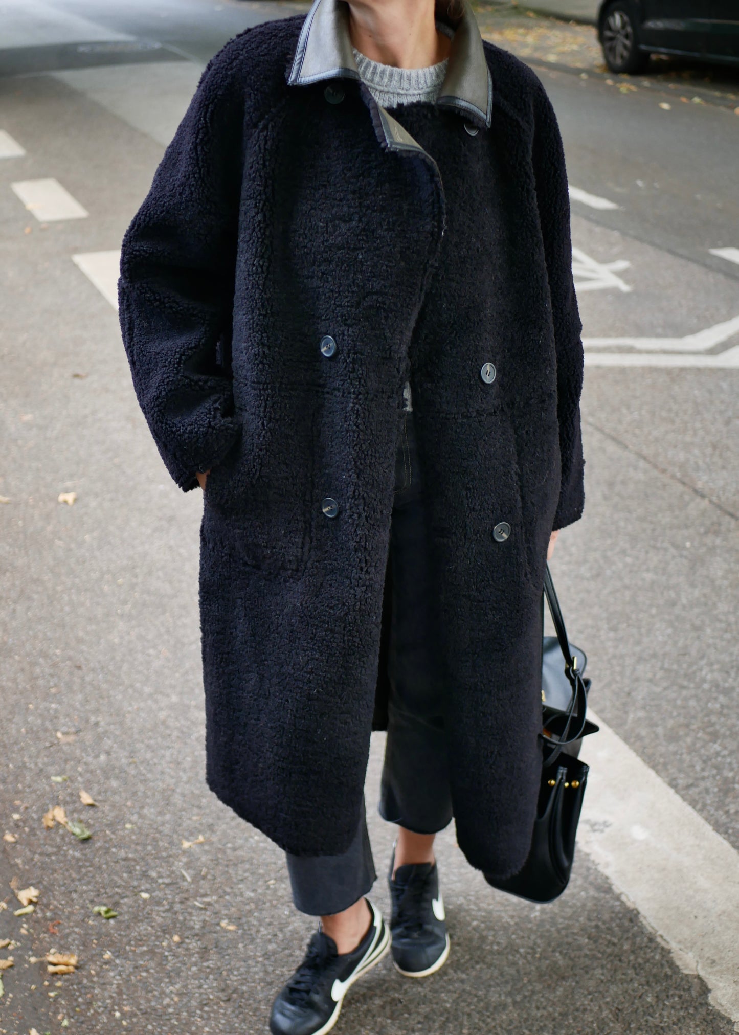 ‘TEDDY’ Coat khaki/black reversible