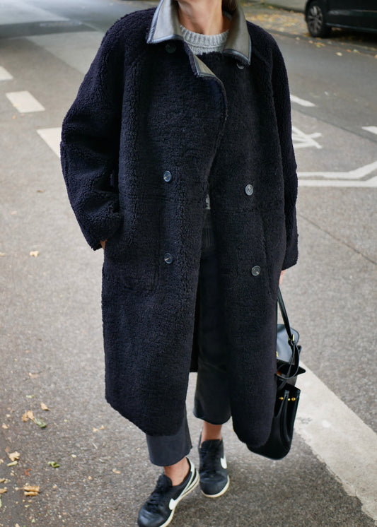 ‘TEDDY’ Coat khaki/black reversible