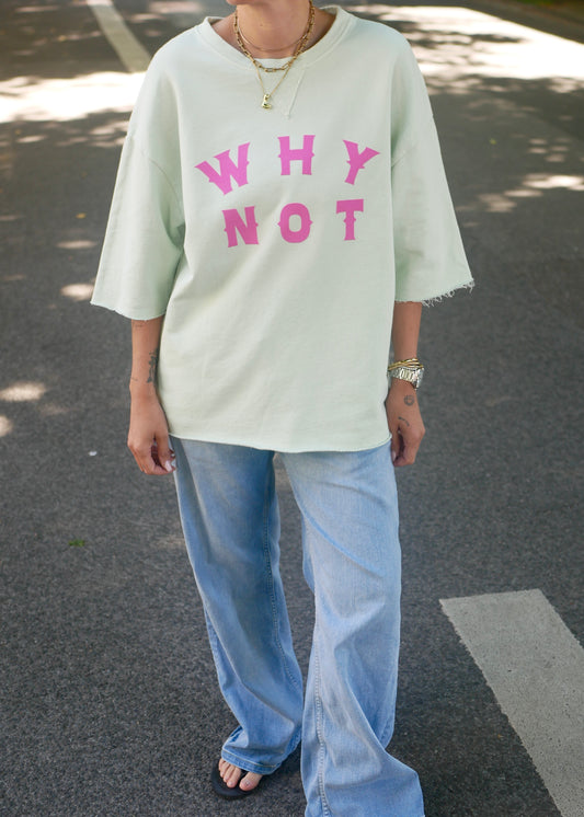 `WHY NOT’ mint sweat-Shirt