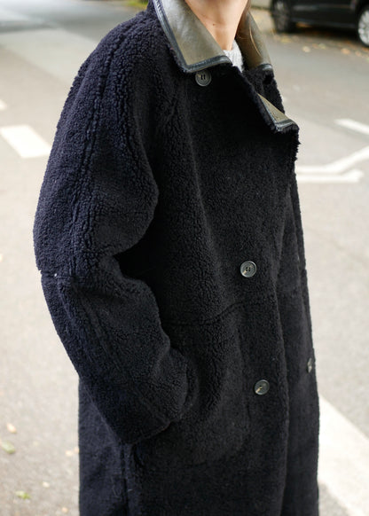 ‘TEDDY’ Coat khaki/black reversible