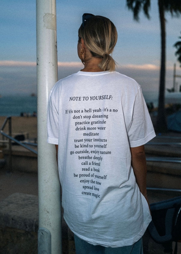 'NOTE TO YOURSELF' white Tee