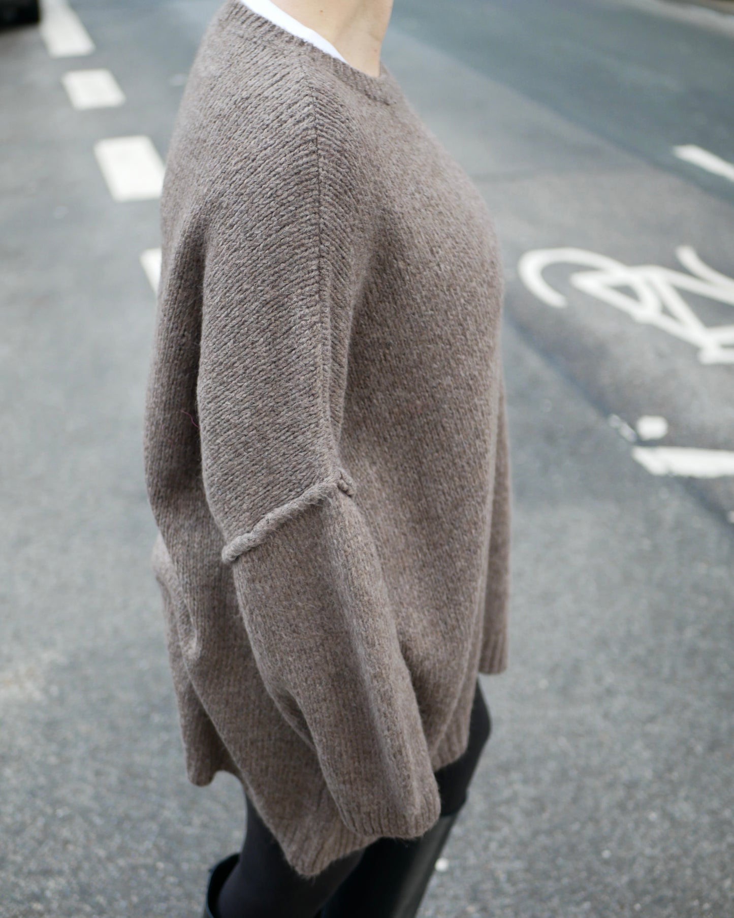 „BIG KNIT“ Pullover taupe / brown