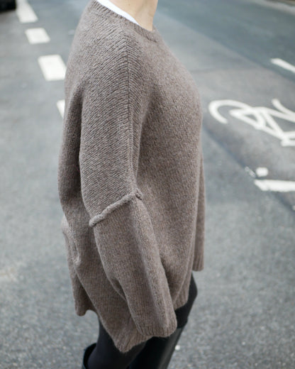 „BIG KNIT“ Pullover taupe / brown