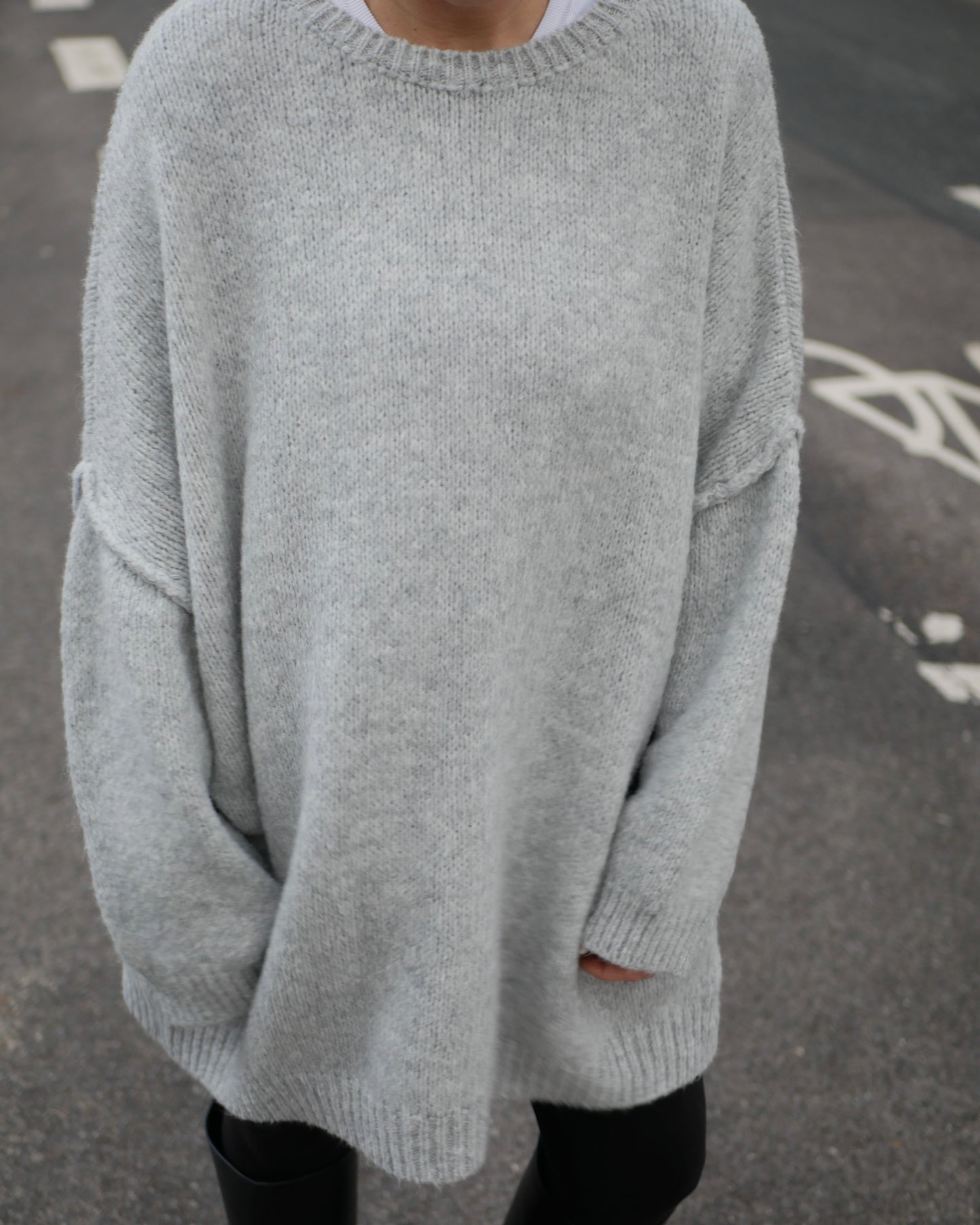 „BIG KNIT“ Pullover grau