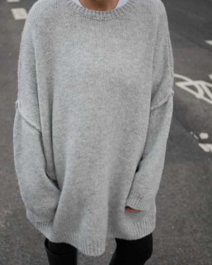 „BIG KNIT“ Pullover grau