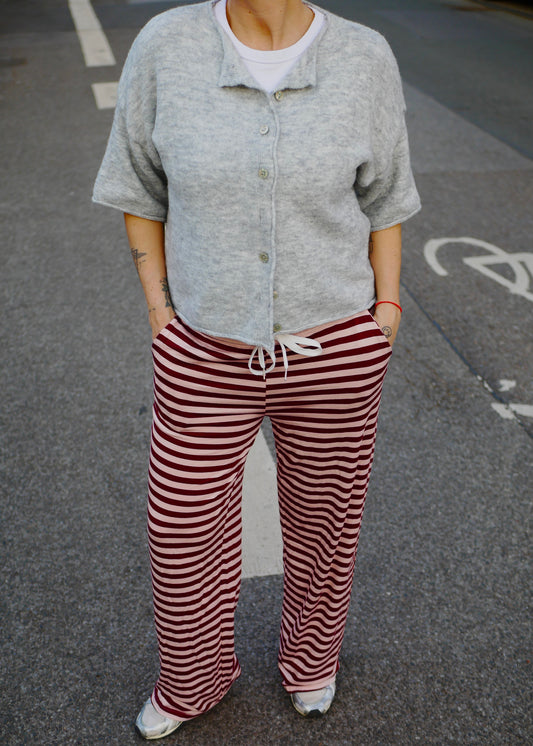 Summer pants stripes cherry/rosé