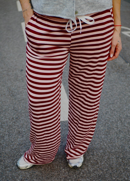 Summer pants stripes cherry/rosé