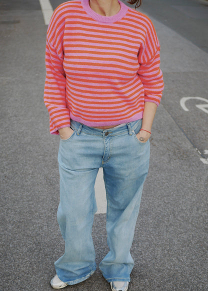 SUMMER KNIT stripes orange / rosé