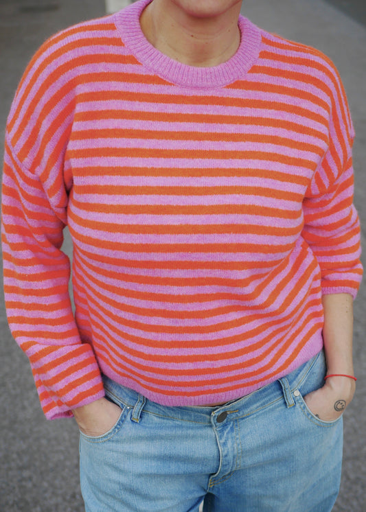 SUMMER KNIT stripes orange / rosé