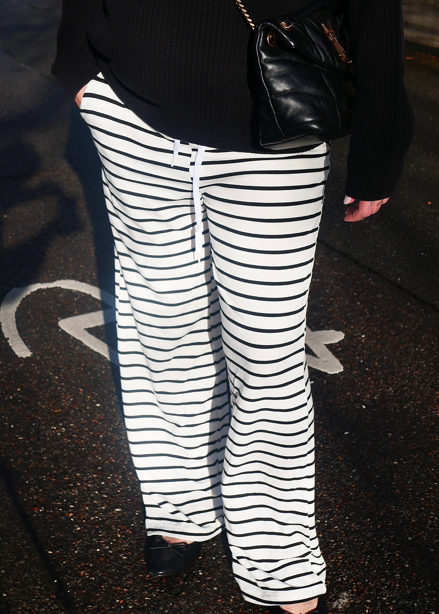 Summer pants gestreift weiß/schwarz