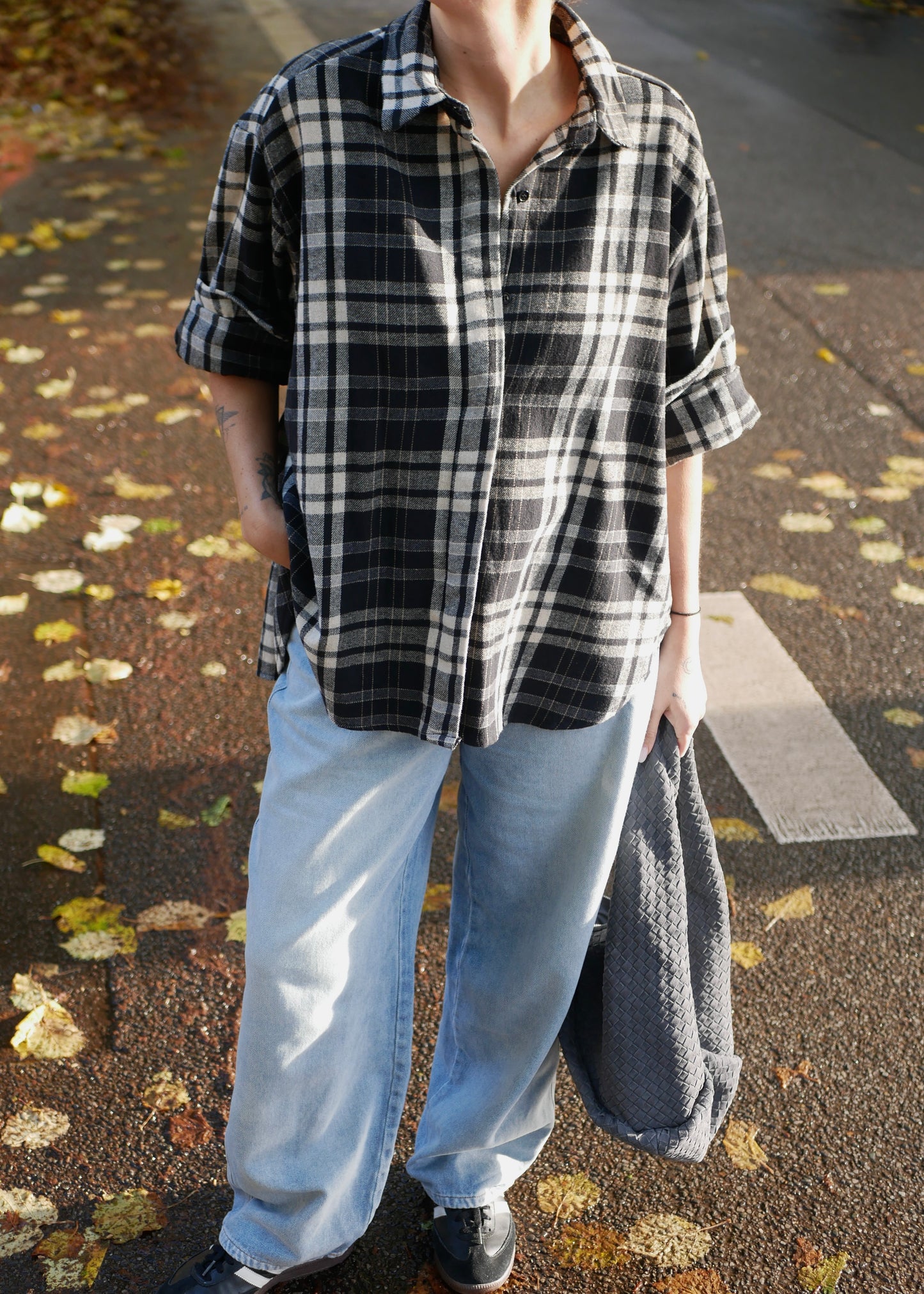 ‘THE PLAID’ super soft Cotton shirt black/gray