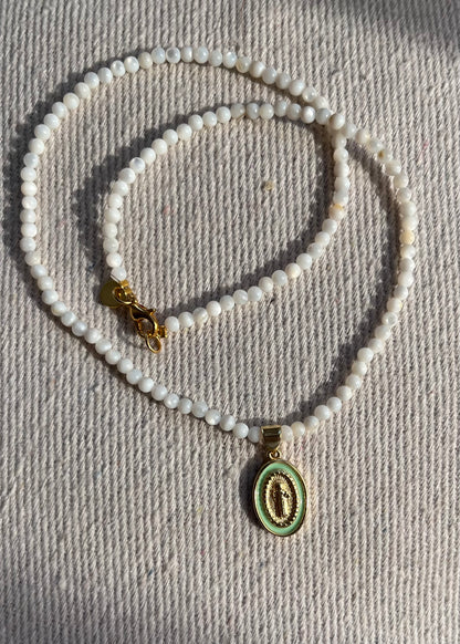 MOON STONE MEDAL Necklace