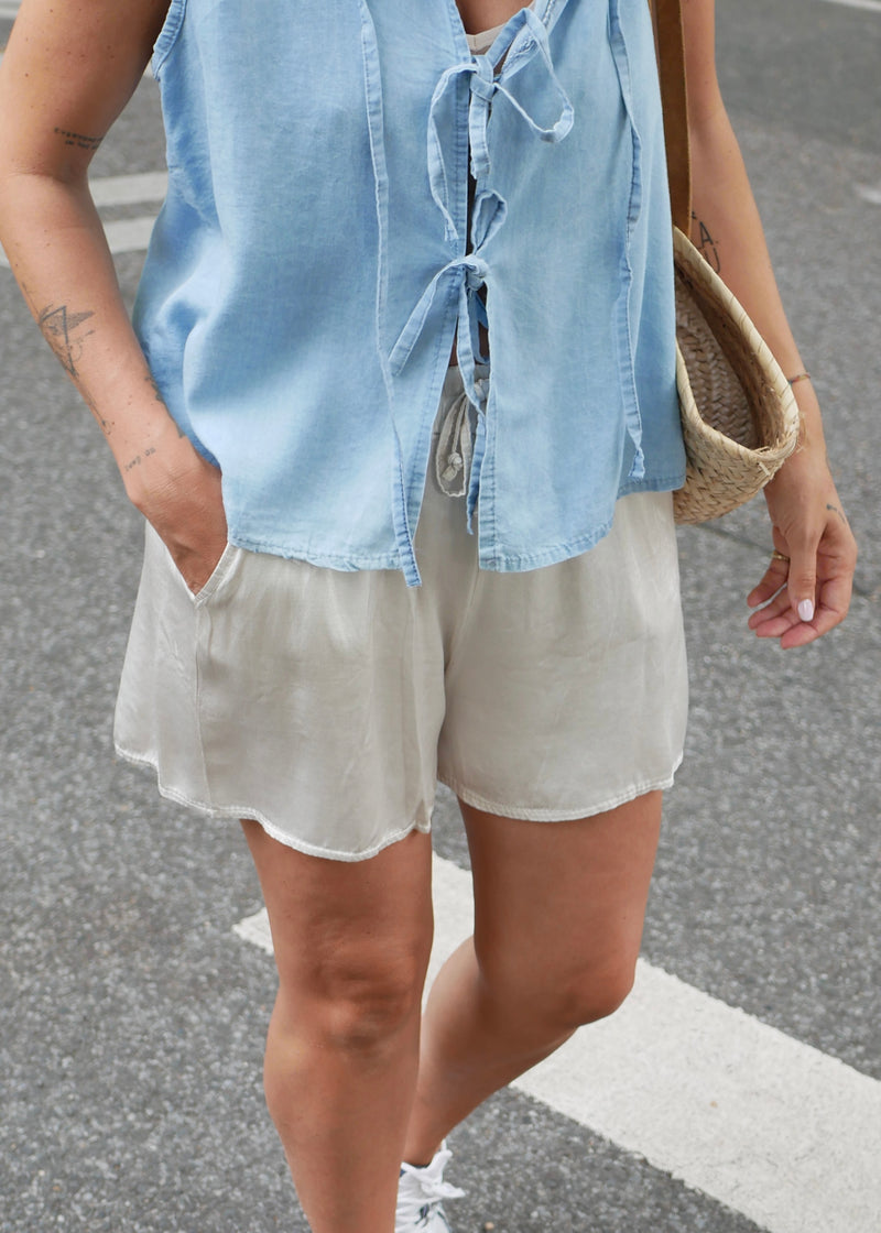 ‘RIBBON DENIM’ Top blue