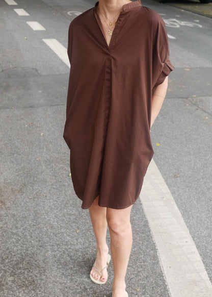 ‘MARLENE' short dress chocolate