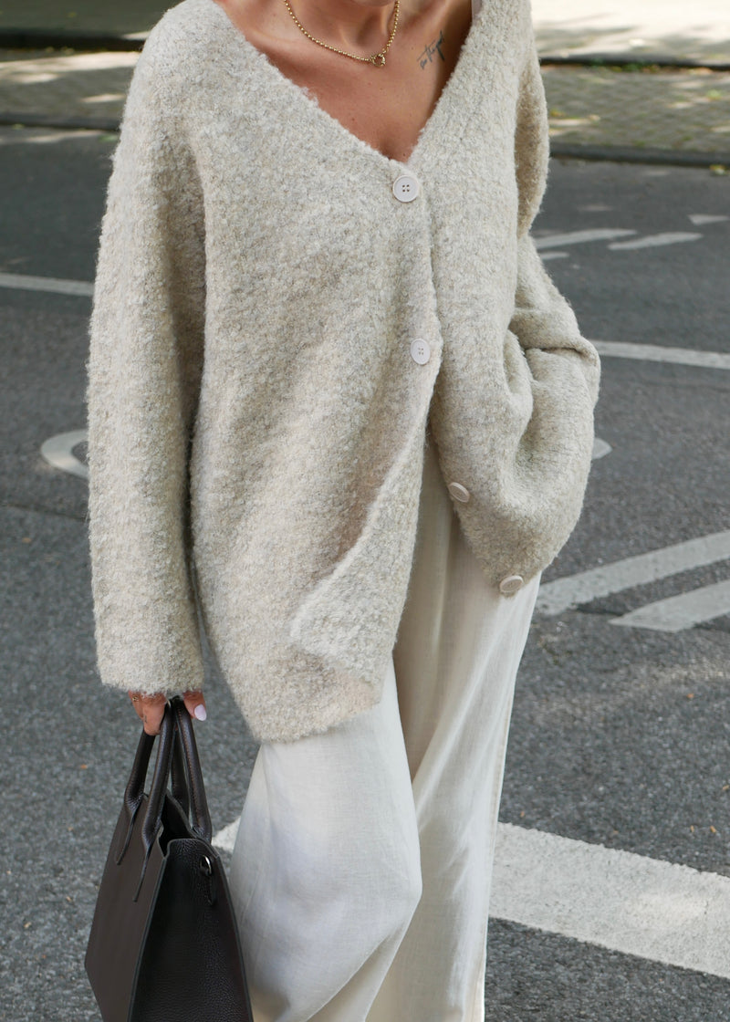 ‘BIG KNIT CARDIGAN’ sand