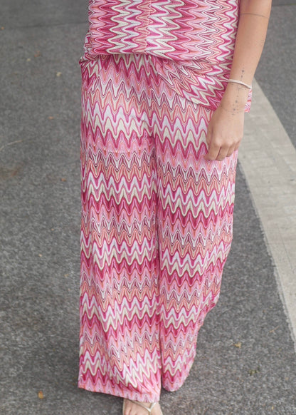 ‘CHEVRON’ crocheted pants sunrise