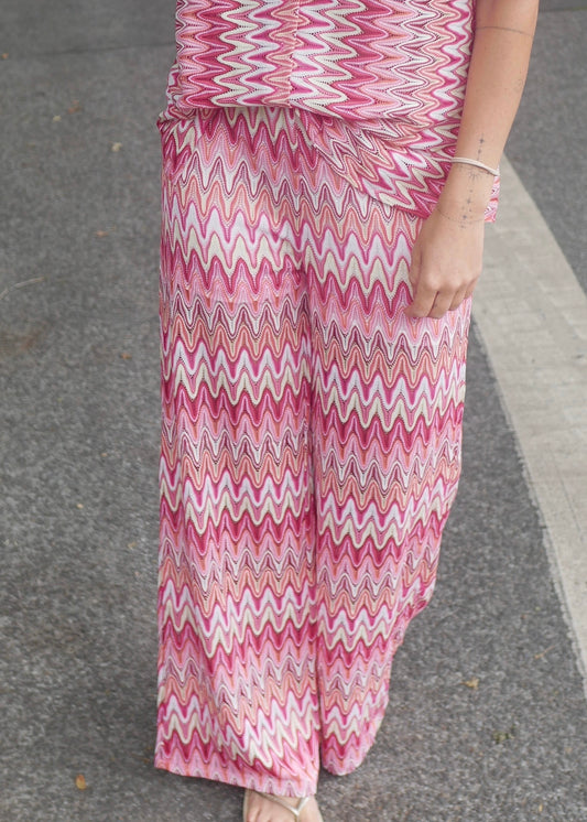 ‘CHEVRON’ crocheted pants sunrise