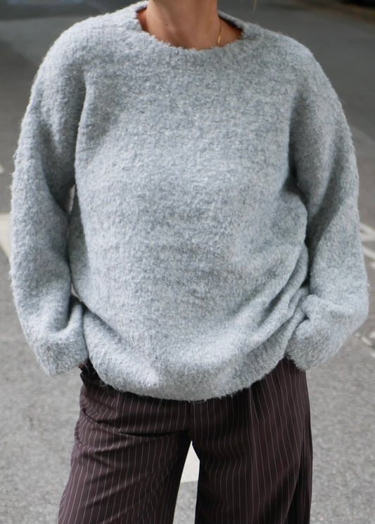 ‘POPPY‘ big knit pullover gray