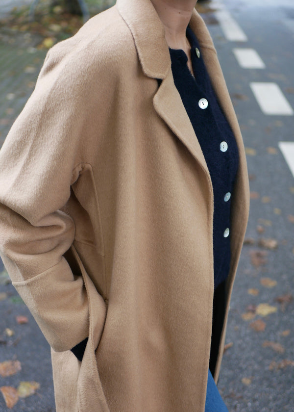 ‘MACY WOOL COAT’ camel