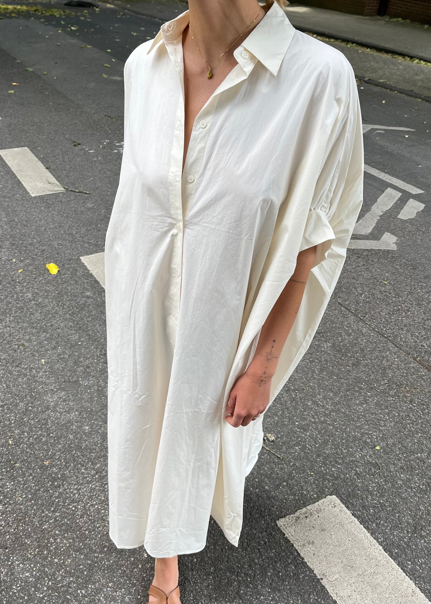 ‘MARLENE' long dress soft creme