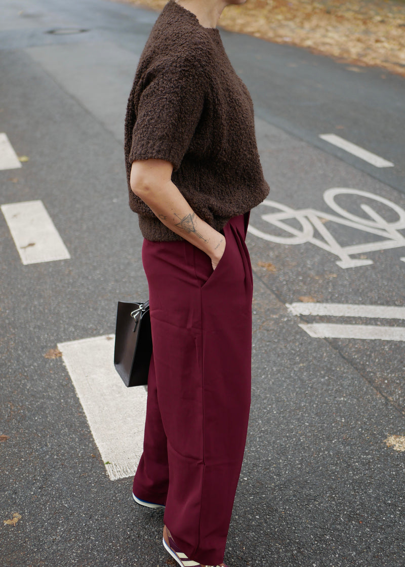 ‘PEGG' wide leg pants cherry