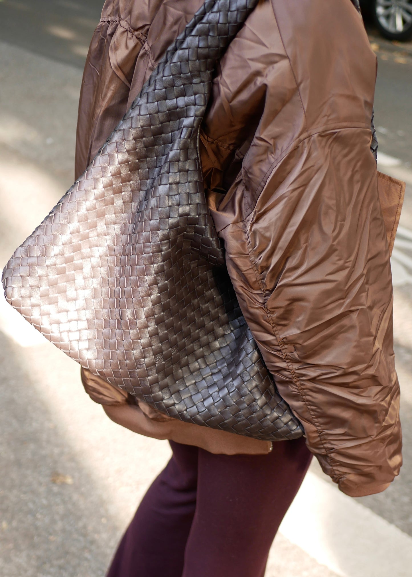 ‘TEDDY’ Classic Nylon Bomber Chocolate reversible