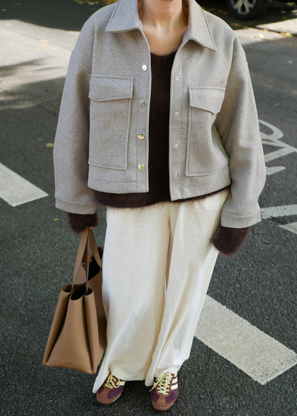 'LAKE' Flannel Jacket taupe