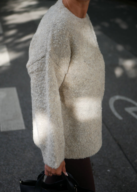 ‘POPPY‘ big knit pullover sand