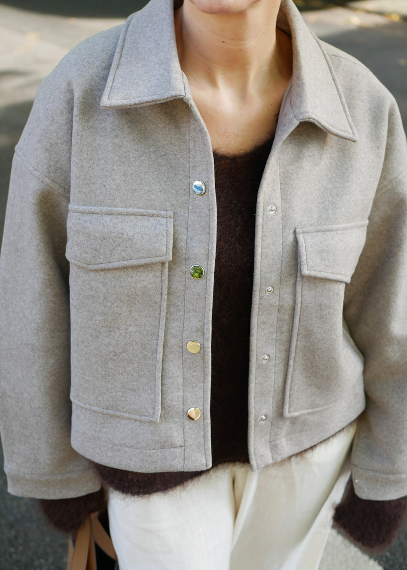 'LAKE' Flannel Jacket taupe