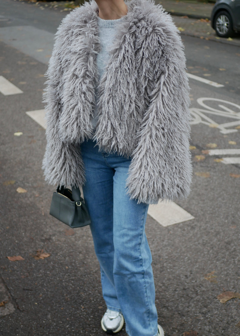 ‘FURRY JACKET’ gray