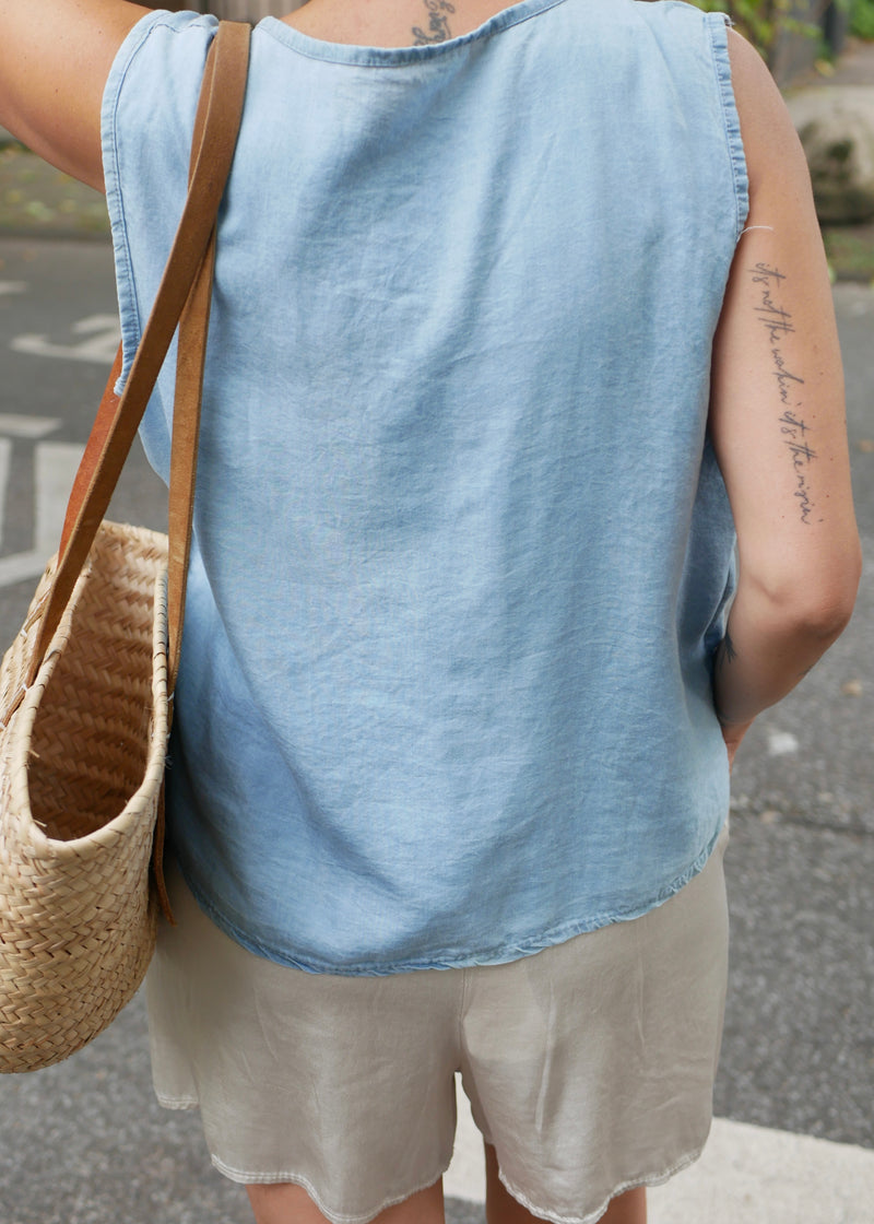 ‘RIBBON DENIM’ Top blue