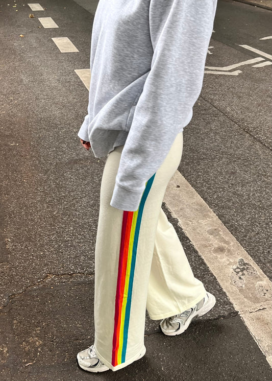 ‘RAINBOW' soft Jogger pants cream