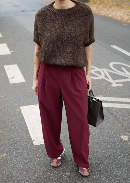 ‘PEGG' wide leg pants cherry