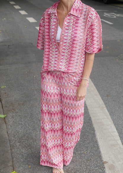 ‘CHEVRON’ crocheted pants sunrise